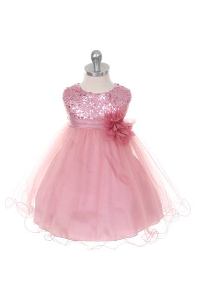 Toddler Easter Dress With Sequins and Flower
