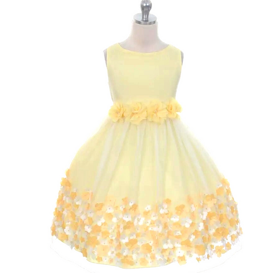 Spring Flowers Toddler Dress in Yellow