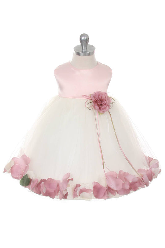 Pink and White Flower girl Easter Dress Toddler
