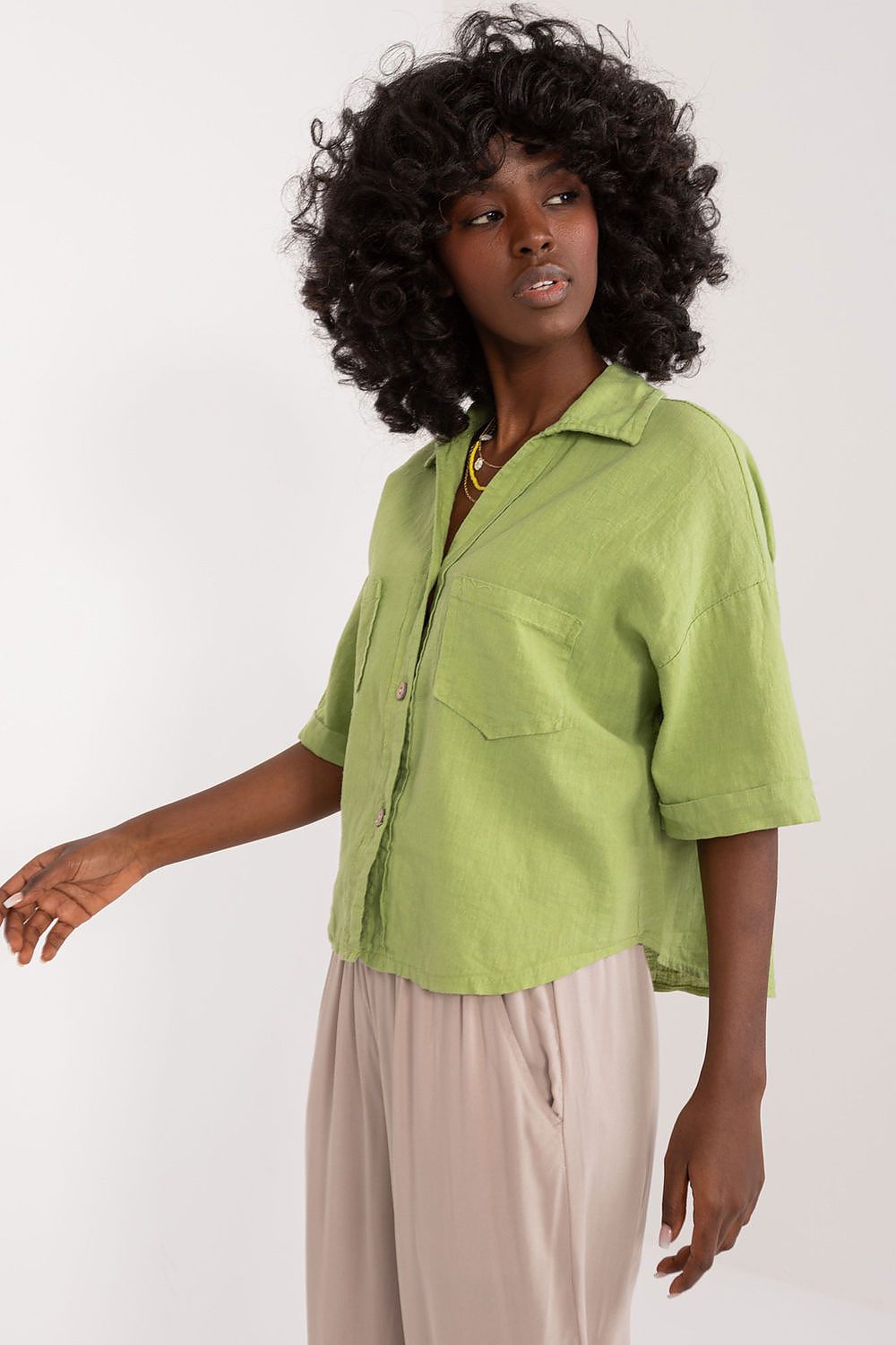 Line Cotton Shirt by Italy Moda