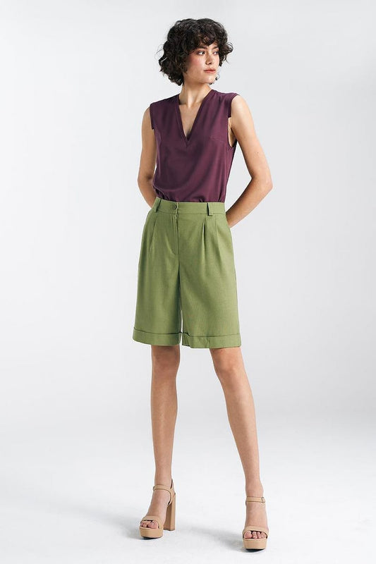 Cotton, Linen and Viscose Shorts by Nife